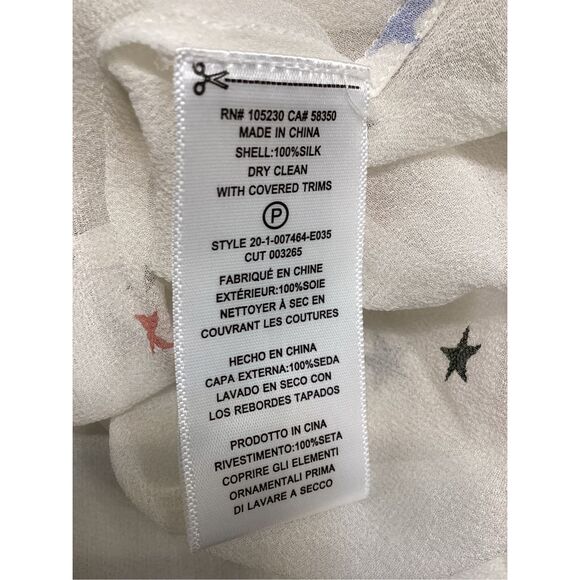 Equipment Star Print Silk Blouse Women’s Size XS Long Sleeve Multicolor Button U - Picture 15 of 16